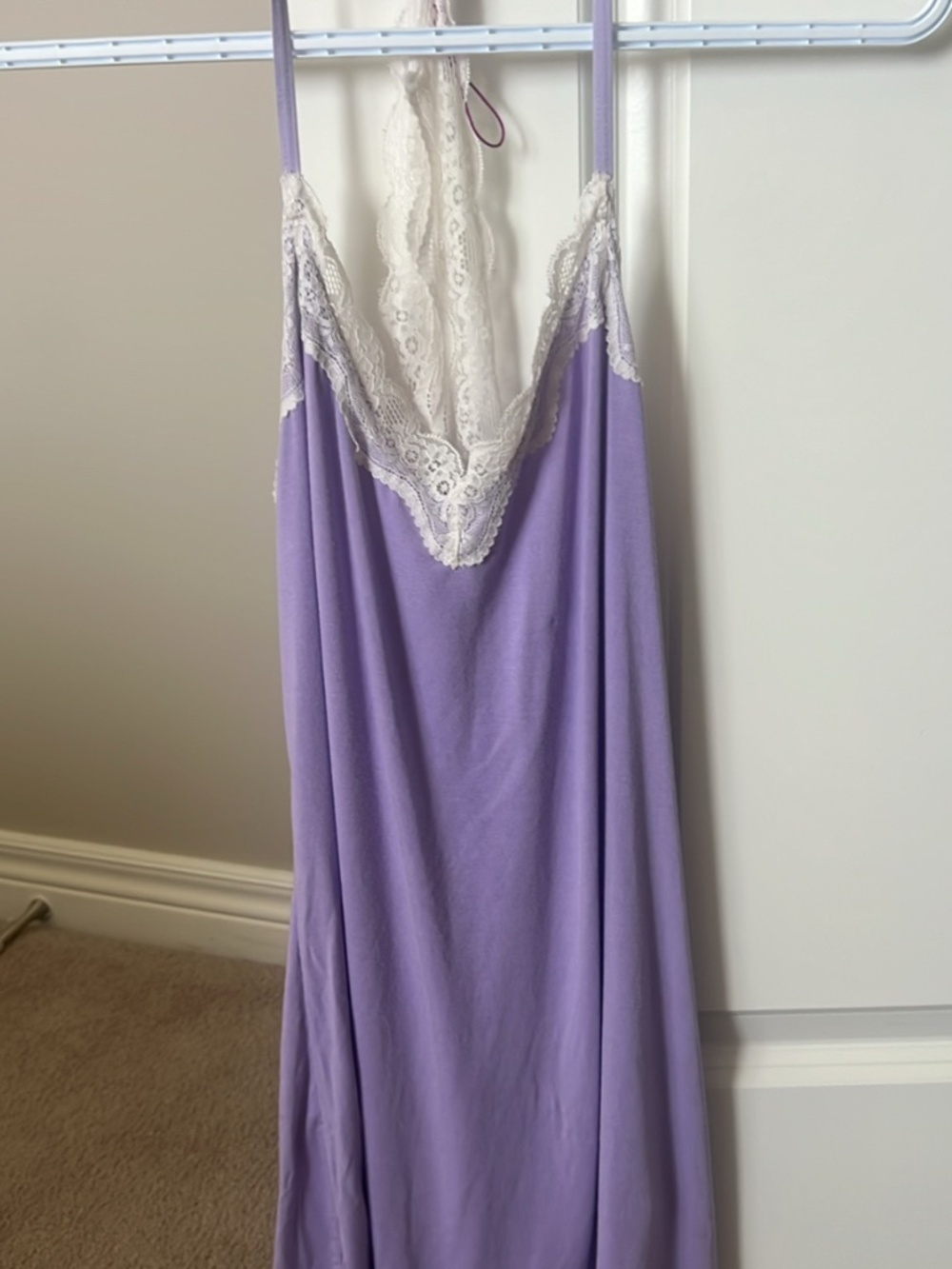 Purple Lace Trim Chemise Nightgown
